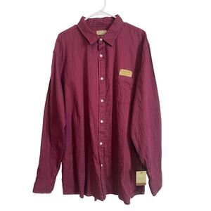 Sonoma Men's Red Everyday Shirt 100% Cotton Long Sleeve Button Down XXL Casual